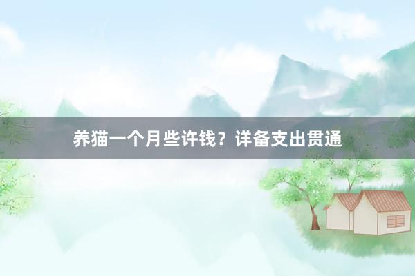 养猫一个月些许钱？详备支出贯通